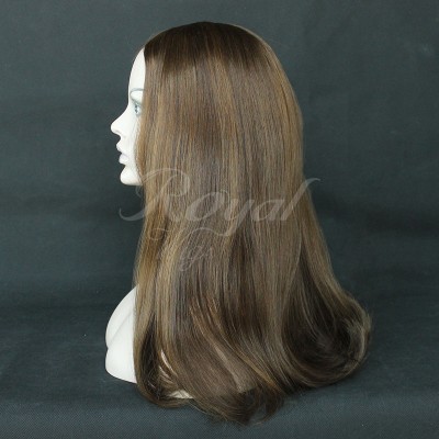 Real looking 100 % brazilian natural virgin cuticle hair top quality  mix color high light jewish wig