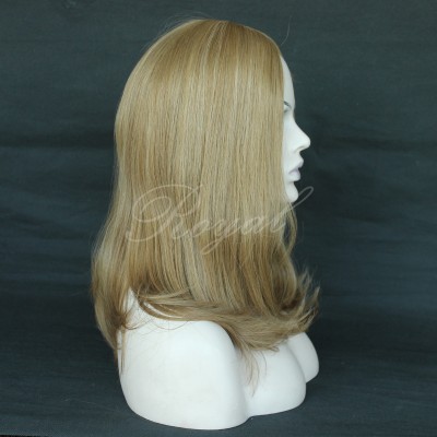 21 inch Qingdao Factory European Human Hair Small layer Straight Jewish Wigs