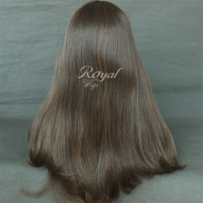 Long hair very smooth top quality brazilian virgin cuticle hair brown color high light sheitel jewish wig kosher wigs