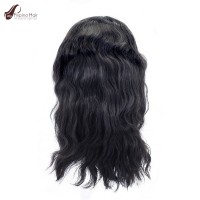 Natural Slightly WavyGlueless Front Lace Virgin Hair Wig